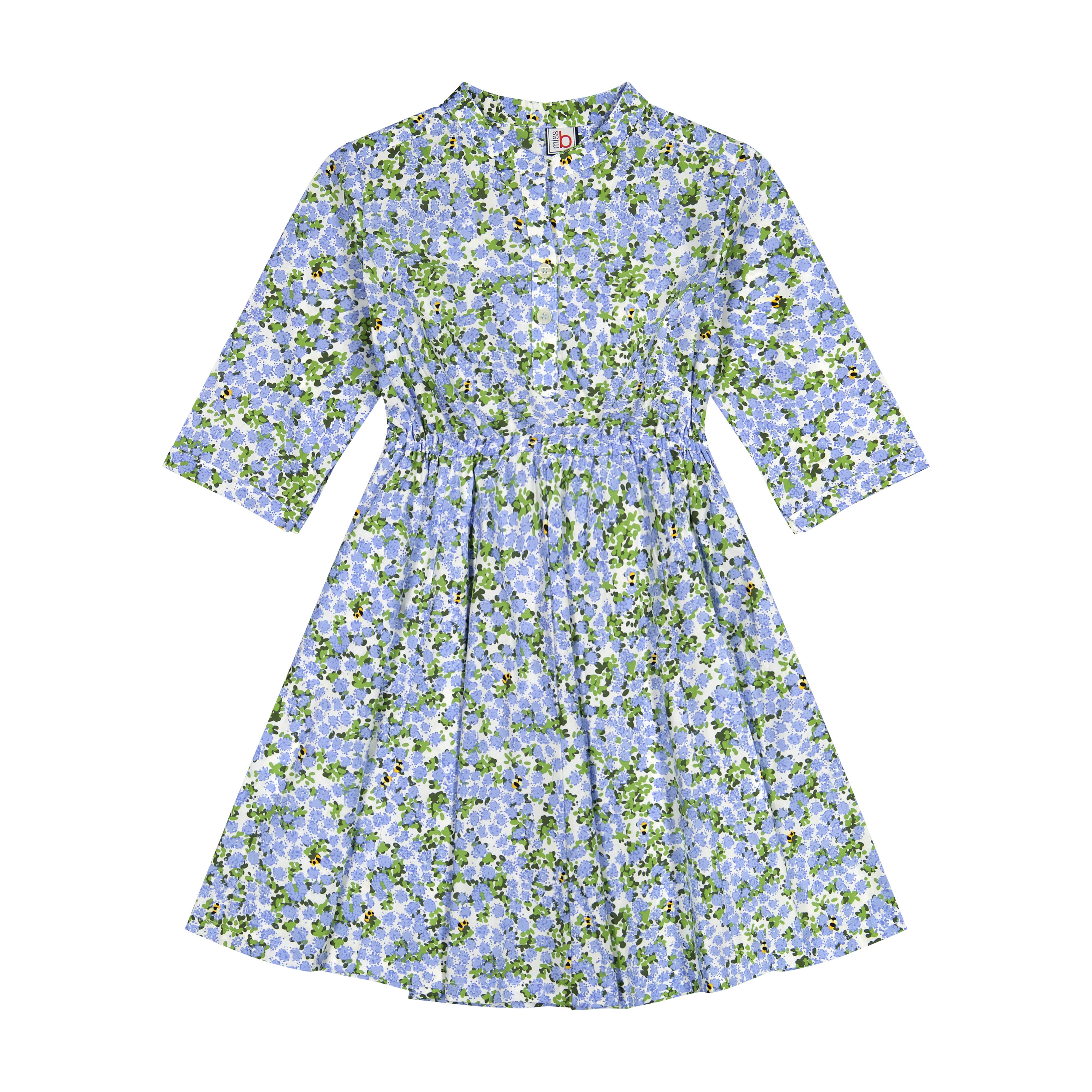 Gabriela Circle Dress - Blue Hydrangea Floral Print Summer Dress for Women | Perfect for Beach Vacation, Garden Party & Casual Outings