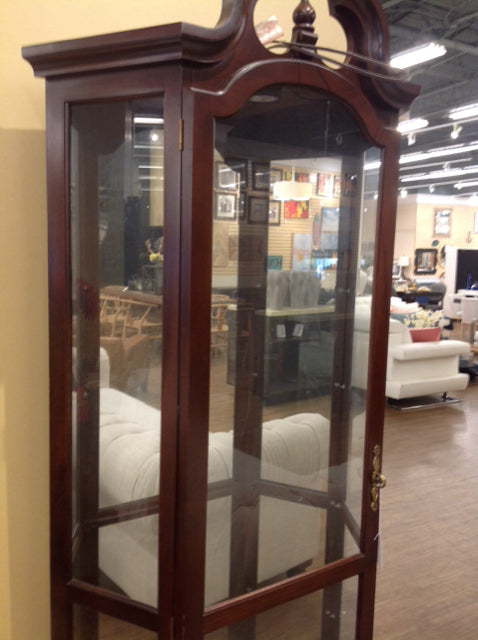 4-Shelf Wood & Glass Display Cabinet - Perfect for Showcasing Collectibles, China, or Home Decor in Living Room & Dining Room