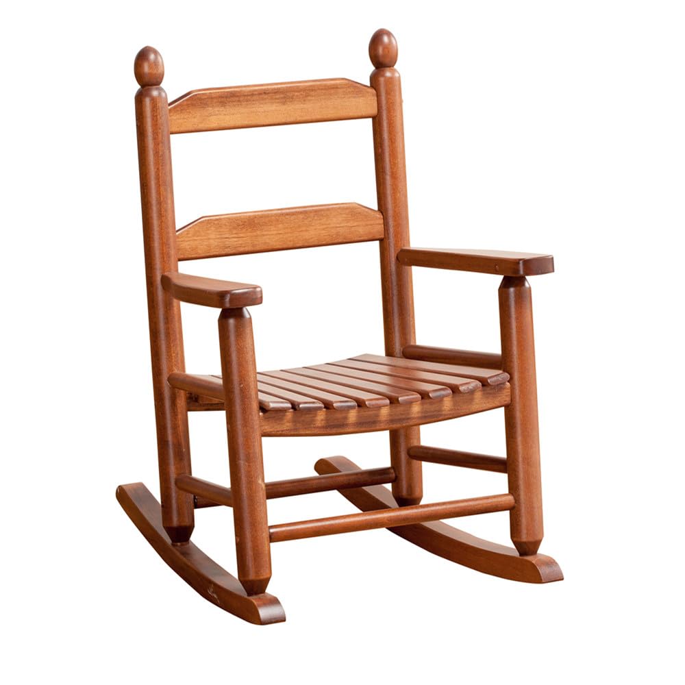 Wooden Rocking Chair for Toddlers Ages 3-6 - Kids Rocker Chair for Indoor & Outdoor Use - Patio, Porch, Balcony, Nursery Furniture - Natural Brown Finish - Perfect for Reading Nook, Playroom or Relaxation Time