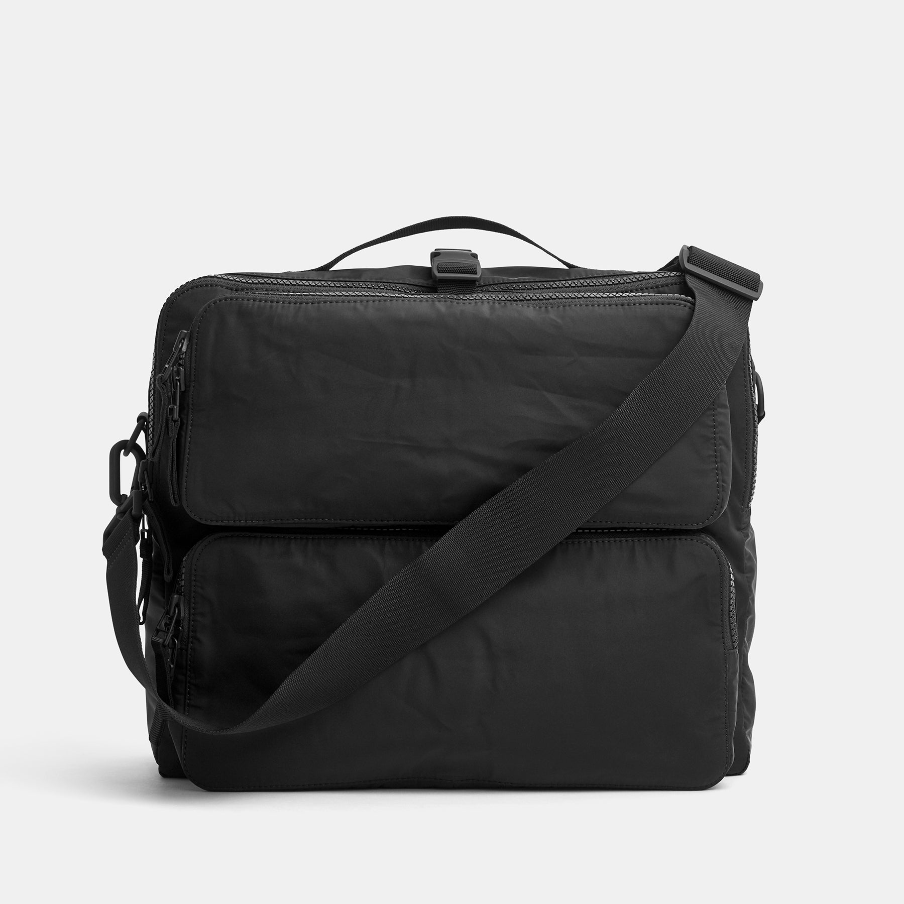 Durable Nylon Messenger Bag for Men & Women - Waterproof & Lightweight - Perfect for Work, Travel & Everyday Use - Black