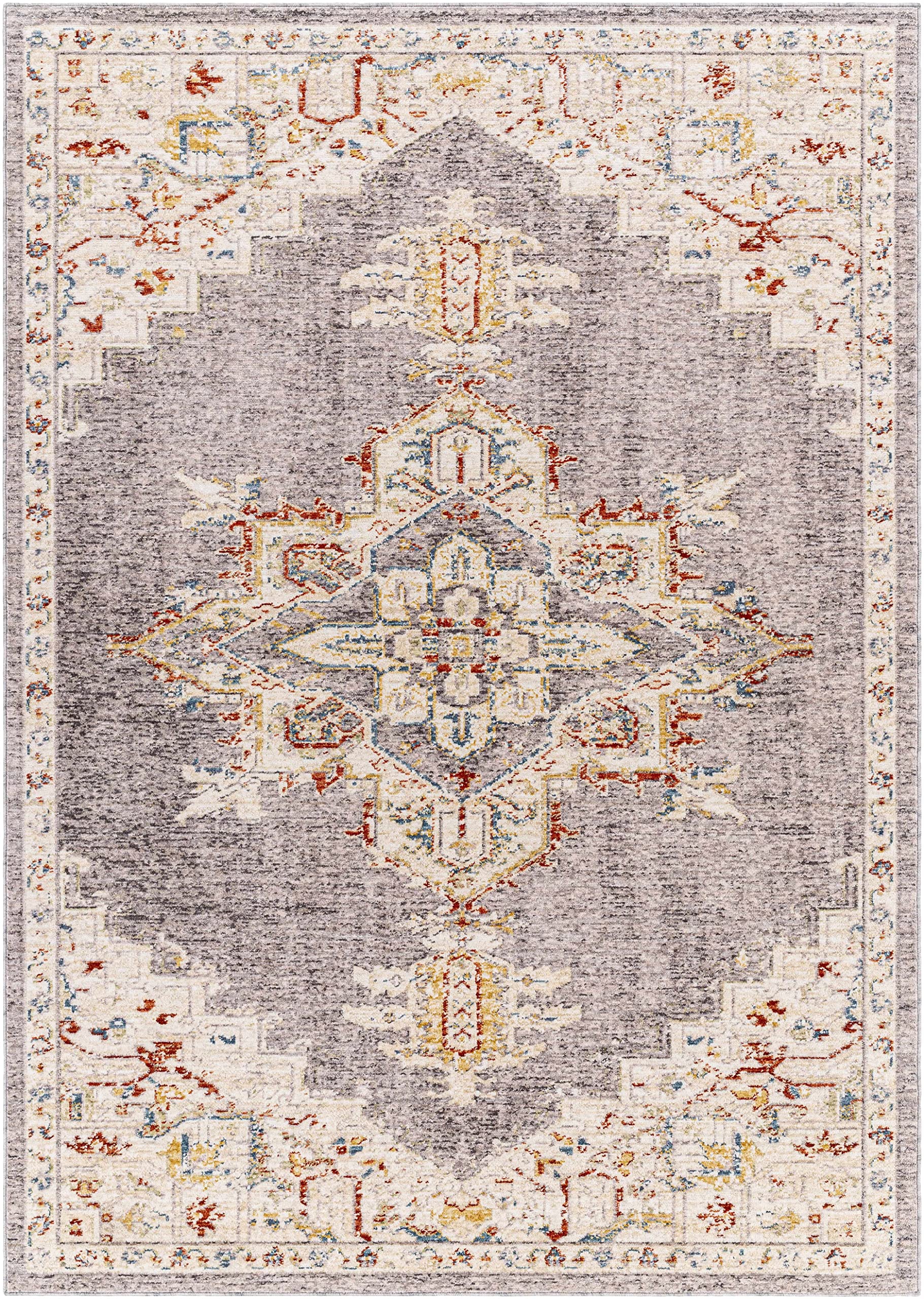 Taia 6' Square Area Rug - Soft Modern Non-Slip Living Room Carpet for Home Decor | Perfect for Bedroom, Dorm, Office & Apartment Flooring