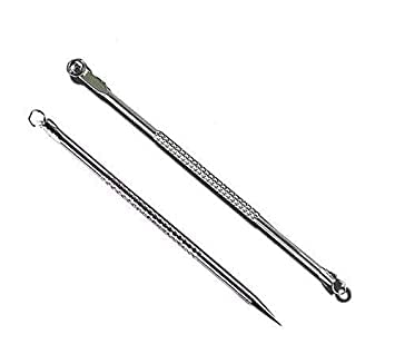 Premium Stainless Steel Blackhead & Pimple Extractor Tool Set - 2 Pack for Acne & Blemish Removal - Perfect for Facial Skincare & DIY Spa at Home