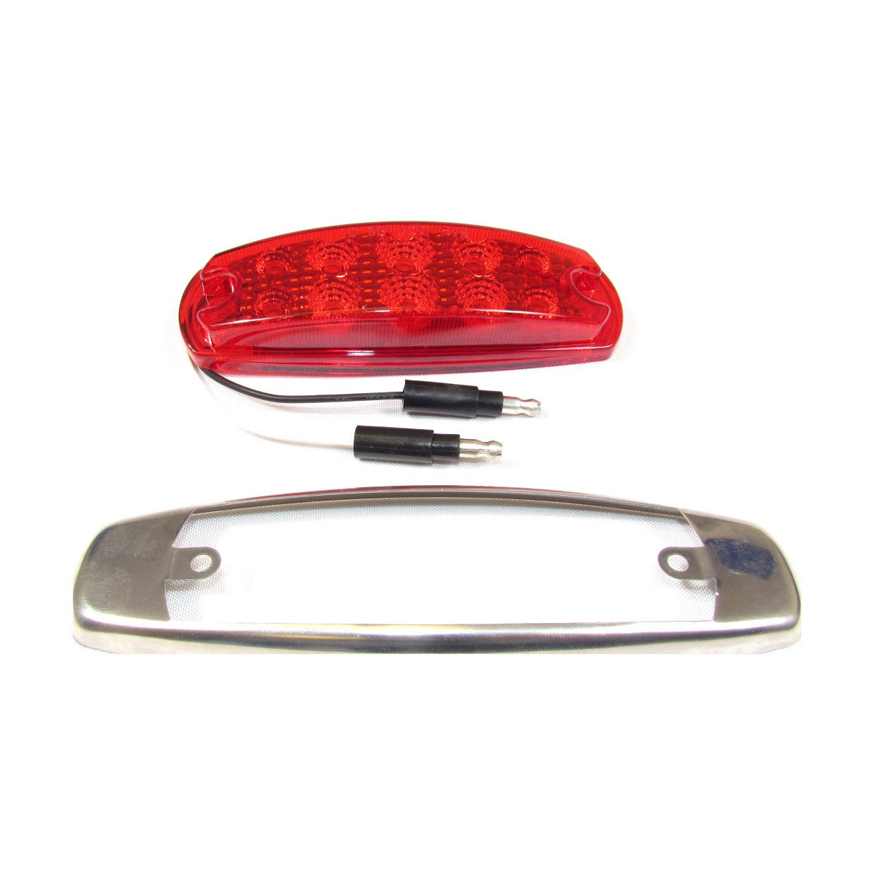 6.4 Inch Fish Shape Red LED Marker Light - 10 Super Bright LEDs - 24V Waterproof Clearance Light for Trucks, Boats & Trailers - Perfect for Nighttime Visibility & Safety