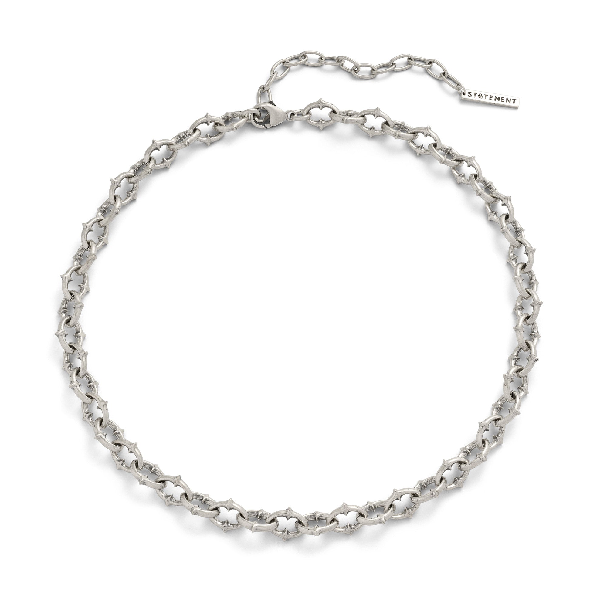 925 Sterling Silver The Cathedral 9mm Spiked Chain Necklace for Women - Gothic Punk Jewelry for Everyday Wear & Special Occasions
