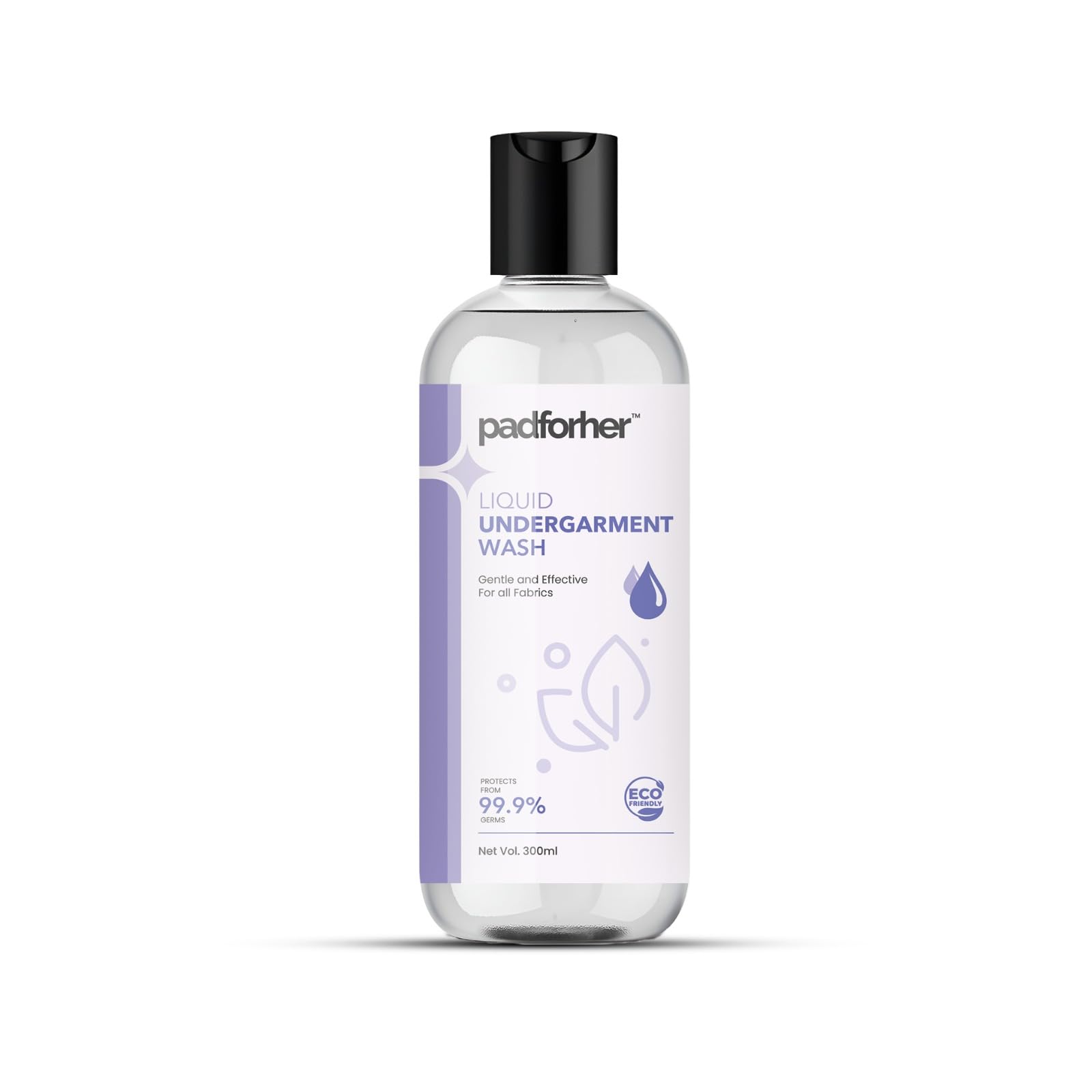 Padforher Liquid Undergarment Wash 300ml - Tea Tree Oil Antibacterial Formula for Delicate Fabrics | Gentle Skin-Friendly & Eco-Friendly Lingerie Cleaner | Kills 99.9% Germs | Perfect for Daily Intimate Wear Care & Travel Hygiene