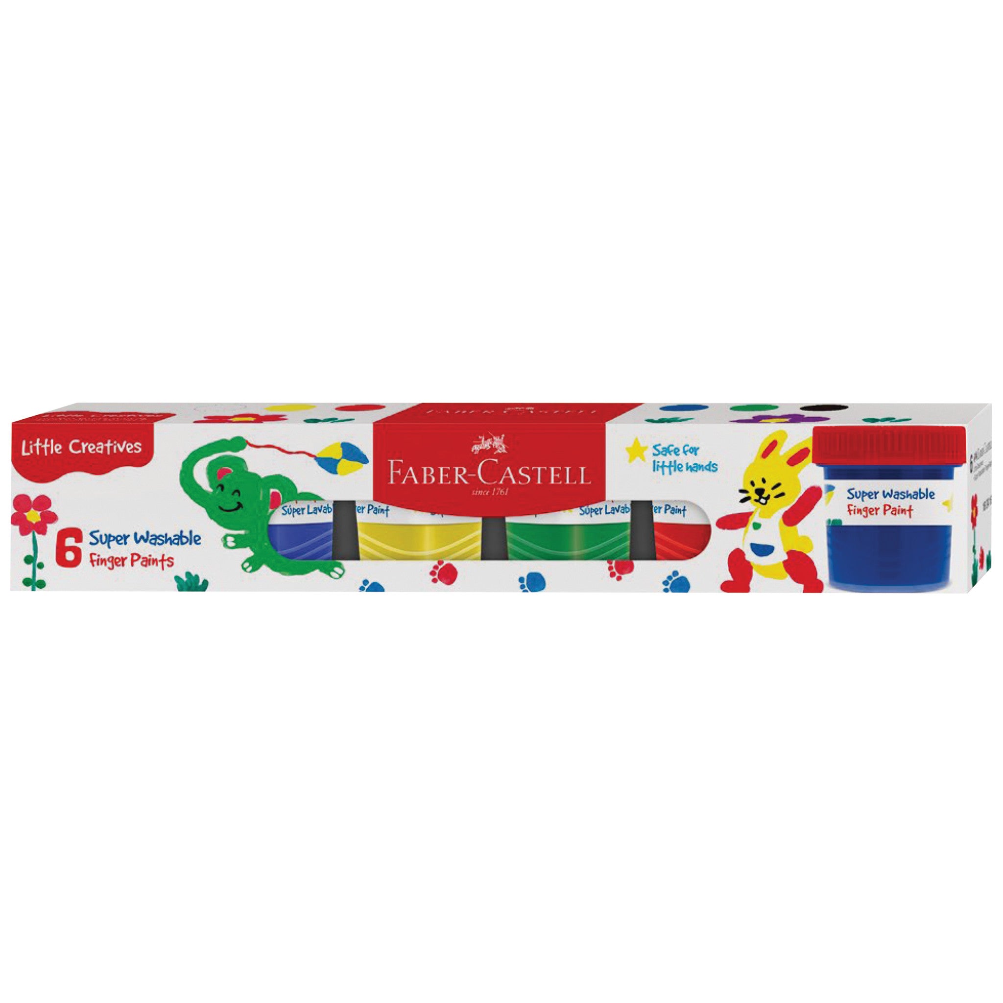 Little Creatives 6 Super Washable Non-Toxic Finger Paints for Kids - Safe & Easy Clean Art Supplies for Toddlers & Preschoolers - Perfect for Classroom, Home, and Birthday Party Activities