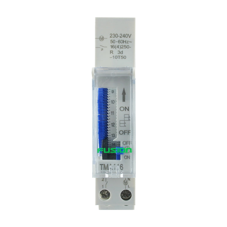 1 Pole DIN Rail Mount Analogue Timer - Industrial & Home Automation Time Control for Electrical Panels & HVAC Systems