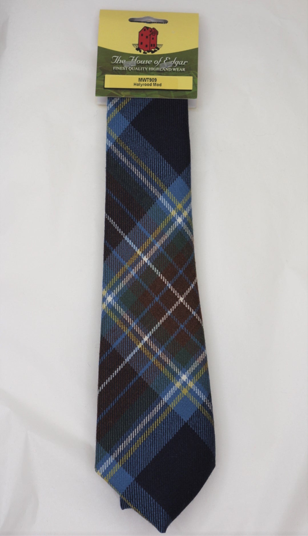Holyrood Modern Tartan Tie by House of Edgar Weavers - Premium Scottish Wool Necktie for Weddings, Business & Formal Occasions