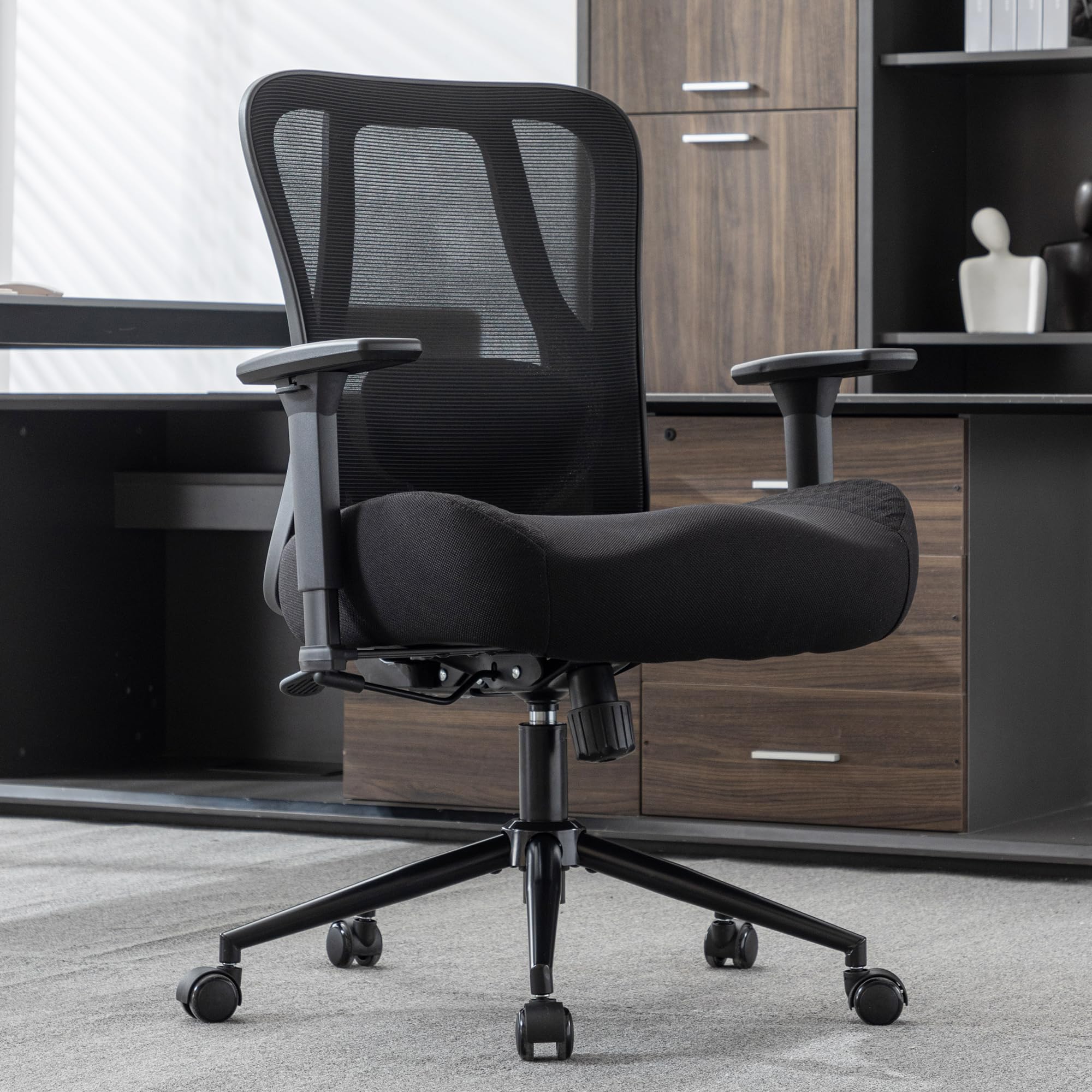 Okeysen Big and Tall Office Chair - 500 LBS Capacity Heavy Duty Ergonomic Computer Desk Chair with Wide Seat, 6