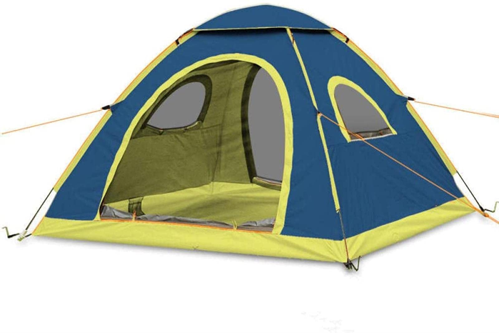 Automatic Pop Up Family Camping Tent - Double Layer Waterproof Portable Folding Tent for 4-6 People, Quick Open Easy Setup (280x200x120cm) - Perfect for Backpacking, Beach Trips & Outdoor Adventures