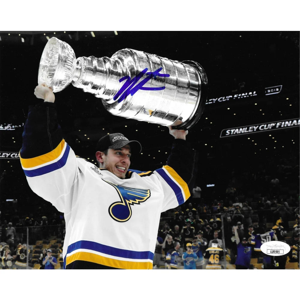 Jordan Binnington Autographed 8x10 Photo with JSA COA - St. Louis Blues NHL Signed Stanley Cup Memorabilia - Perfect for Sports Fans, Collectors & Man Cave Decor