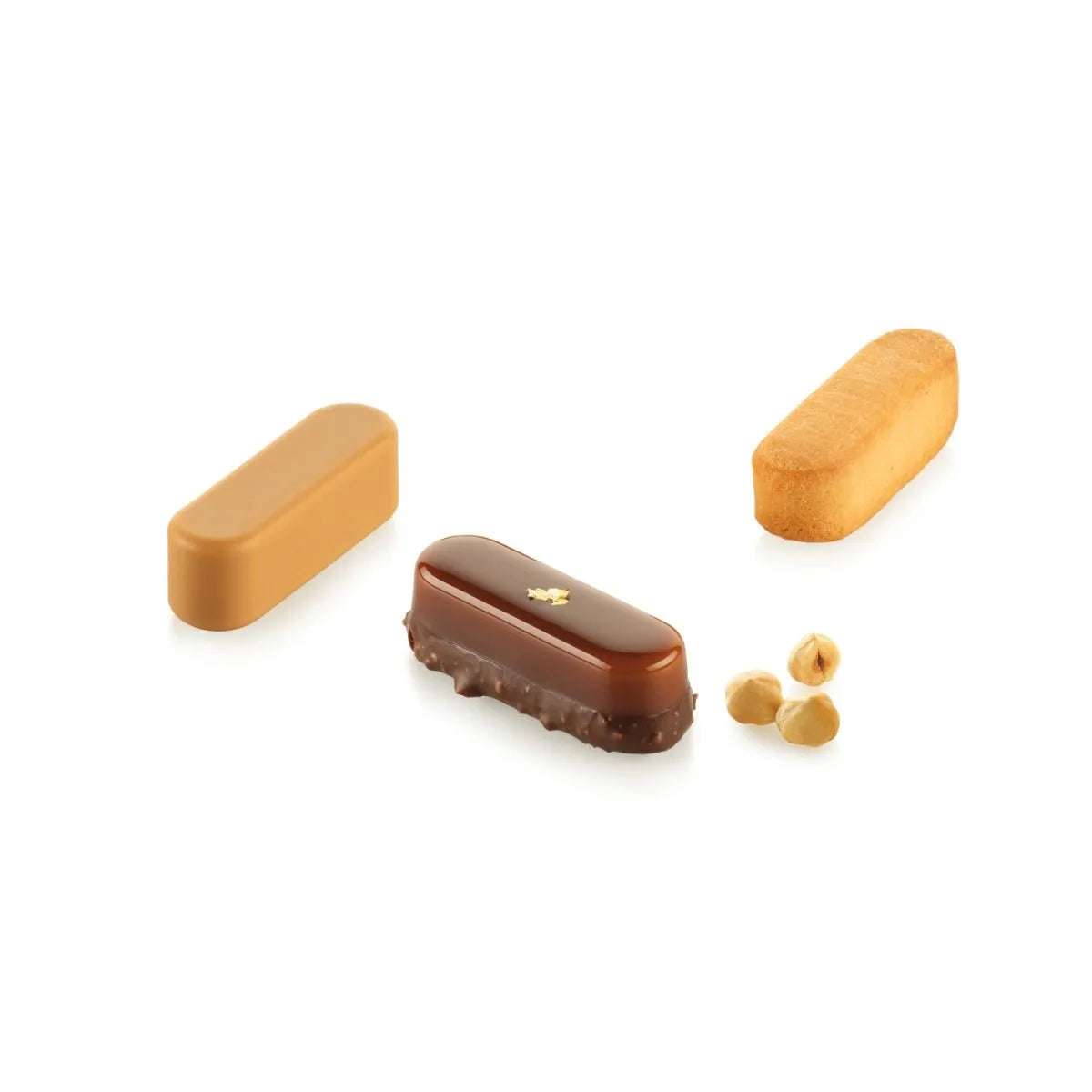Silikomart Éclair XS 14 Cavity Silicone Mold - 20 Different Shapes for Baking, Chocolate & Desserts - Perfect for Home Bakers and Professional Chefs