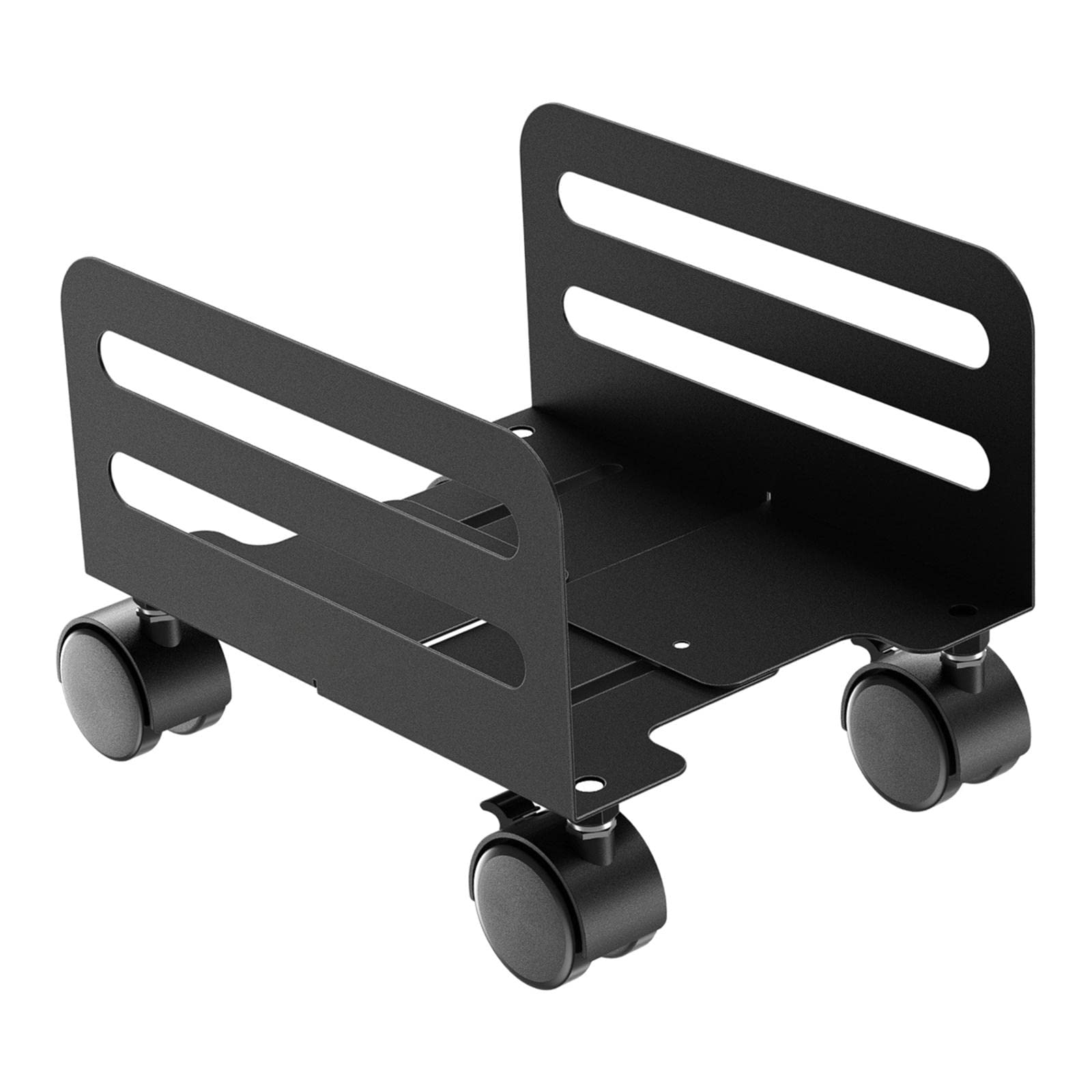 Ronyme Mobile Computer Stand with Rolling Caster Wheels - Adjustable Steel Desktop & Floor Stand for 4.7