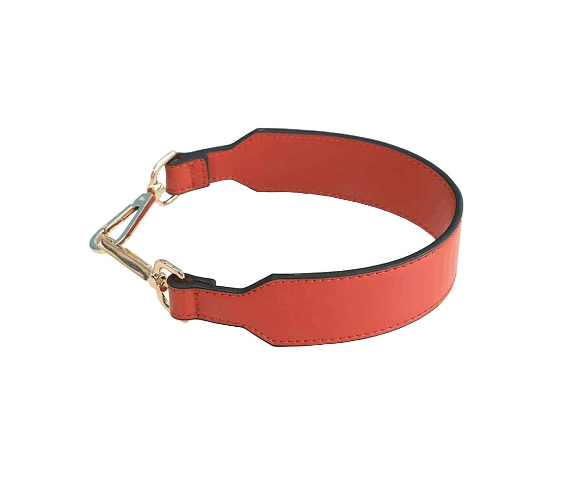 Short Unadjustable PU Leather Replacement Handbag Strap - Shoulder Strap for Purse Bags (Orange Red) | Perfect for Everyday Use, Office & Shopping