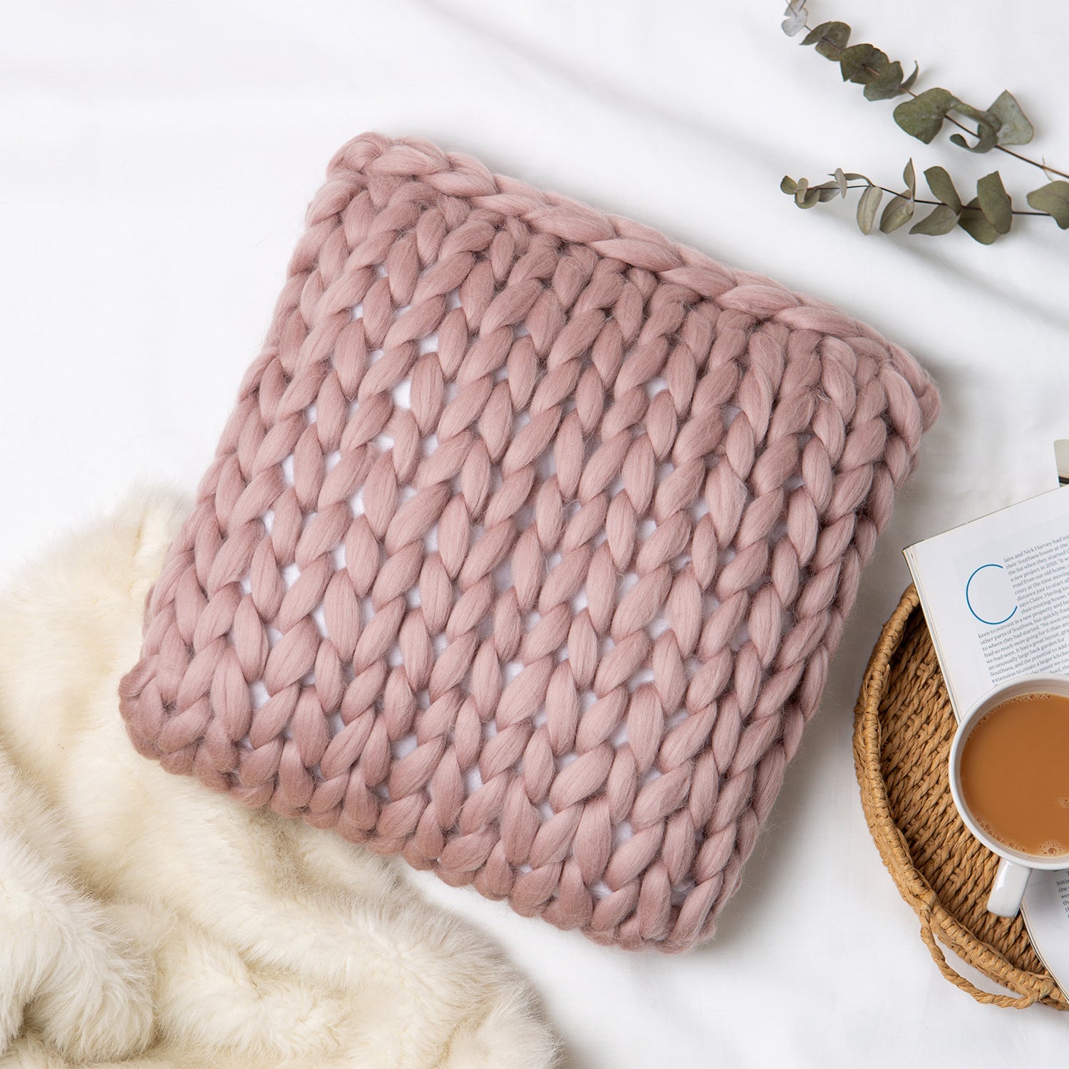 Whitby Cushion Knitting Kit - Complete DIY Knitting Set with Yarn, Needles & Pattern - Perfect for Home Decor, Cozy Living Room & Gift Giving