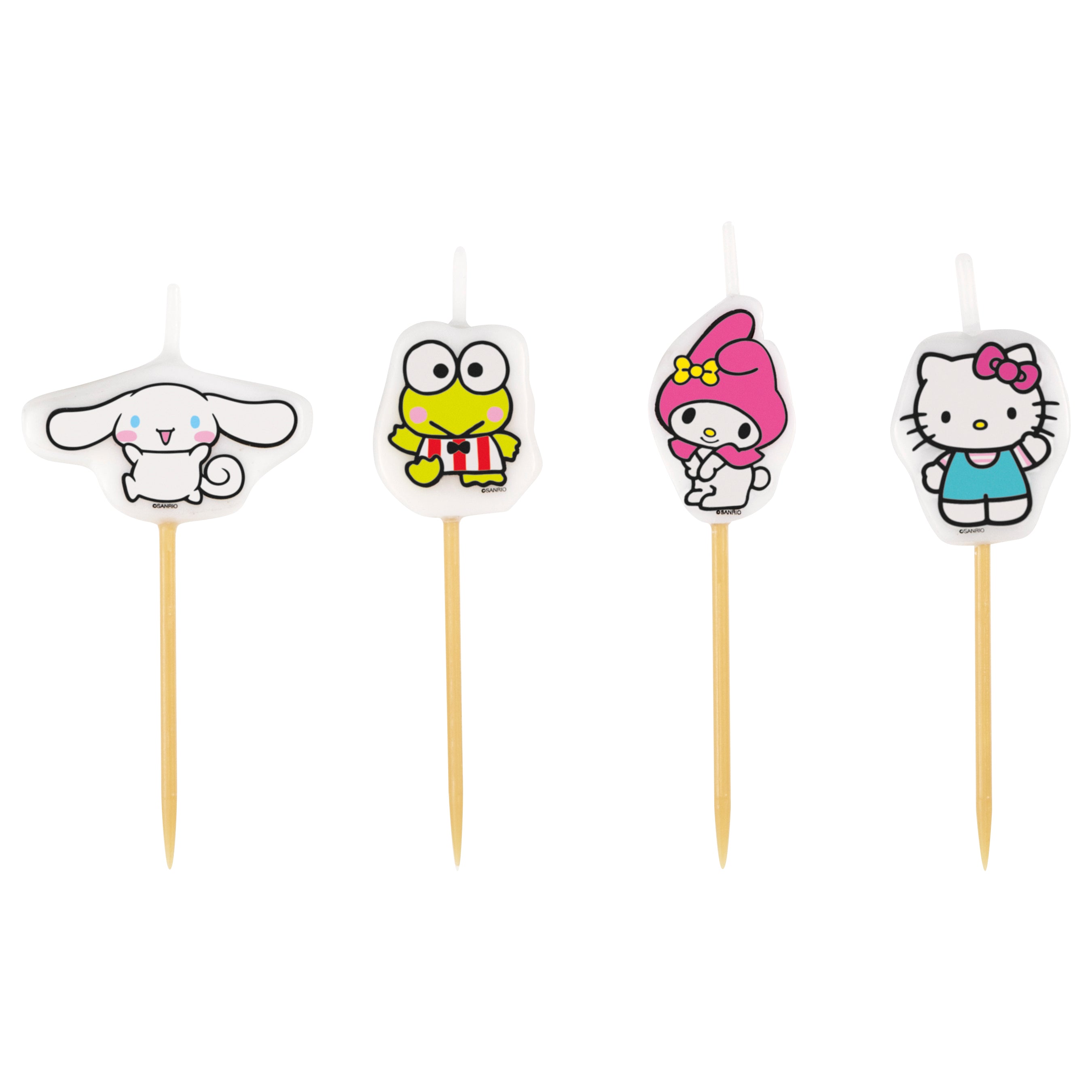 Hello Kitty Birthday Candles 4-Pack - Adorable Pink Cute Cake Toppers for Kids Birthday Party Decorations