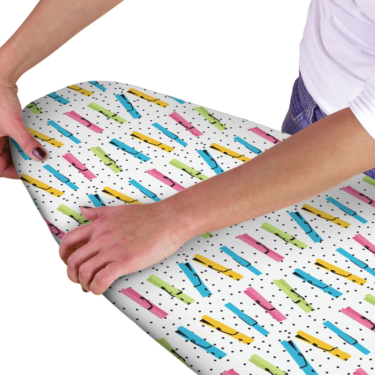 Premium Multi-Peg Ironing Board Cover - Non-Slip, Heat Resistant, Durable Fabric for Smooth Ironing - Perfect for Home, Laundry Room, and Professional Use