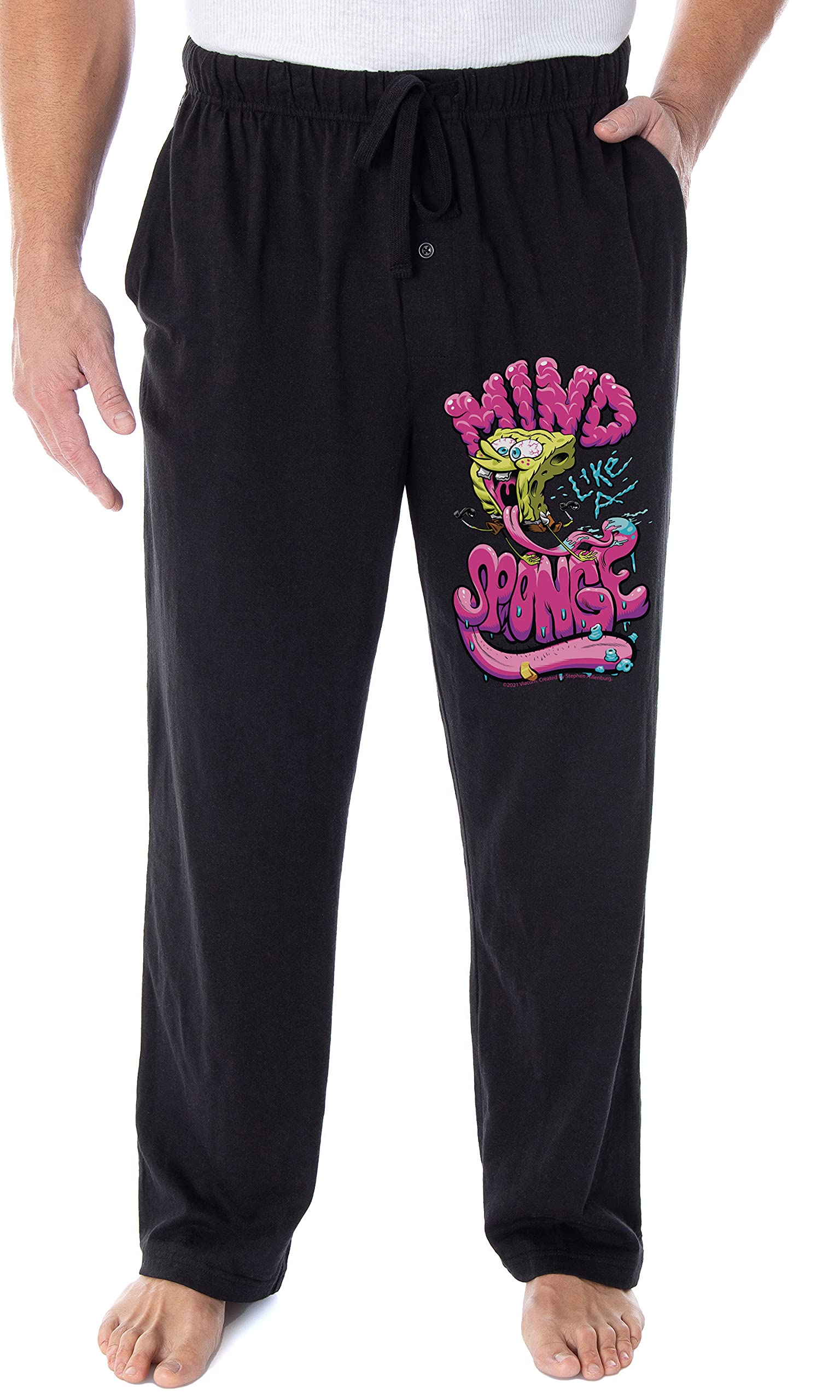 SpongeBob SquarePants Pajama Pants for Men - Nickelodeon Cartoon Character Sleepwear & Lounge Pants - Perfect for Sleepovers, Movie Nights and Relaxing at Home
