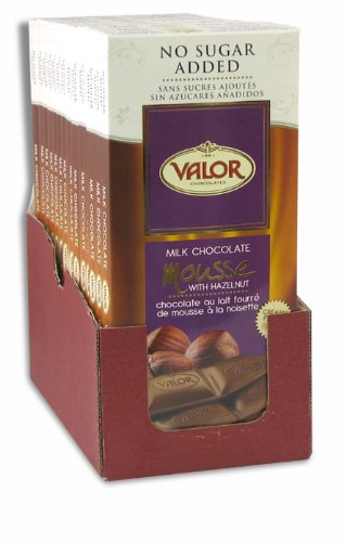 Valor Sugar-Free Milk Chocolate Hazelnut Mousse Bar - Keto Friendly Low Carb Snack - Perfect for Diabetics, Weight Loss & Healthy Lifestyle - Great for Office Snacks, Travel Treats & Gift Giving