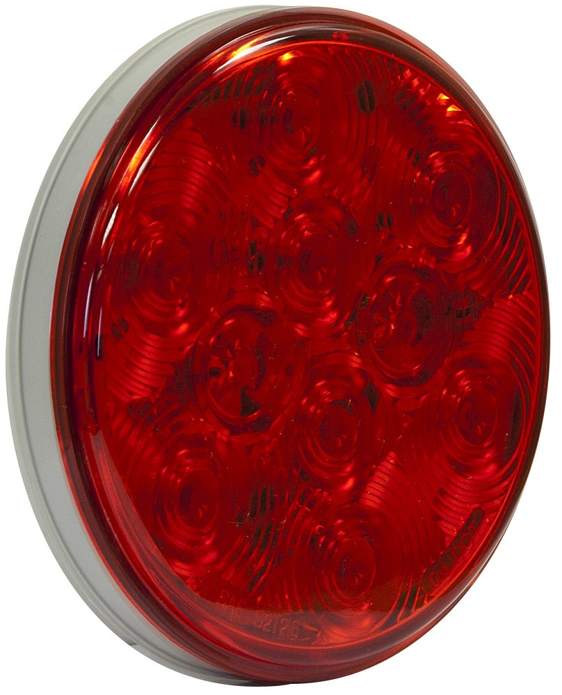 4 Round Stop Turn Tail Light - 10 LED Red Lights for Trucks & Trailers - Bulk Pack for Commercial Vehicles - Perfect for Heavy Duty Trucks, RVs, and Semi Trailers