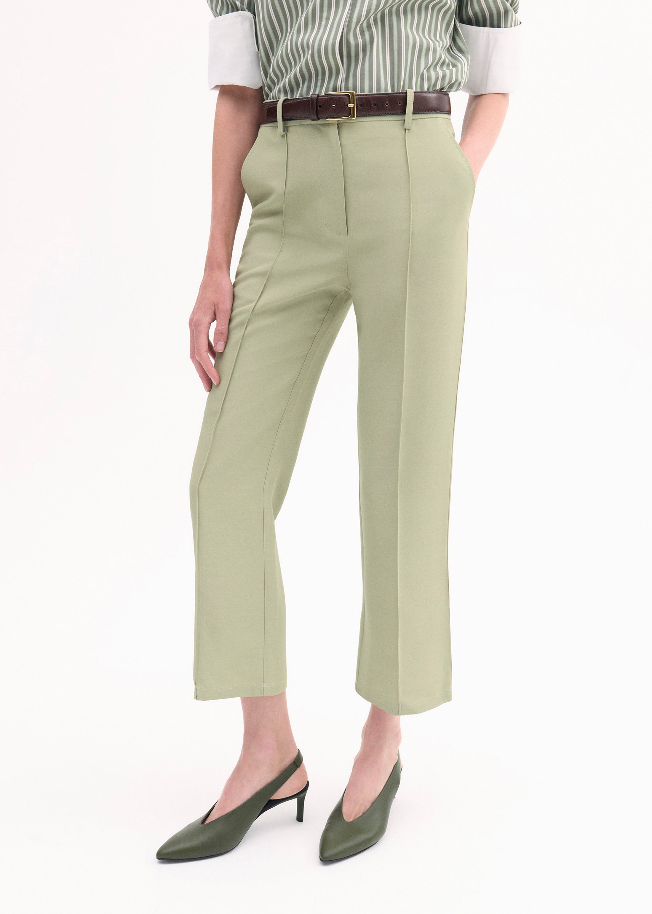 High Waisted Cropped Flared Pants for Women - Trendy Tea Length Trousers | Perfect for Casual Outfits, Office Wear & Date Nights