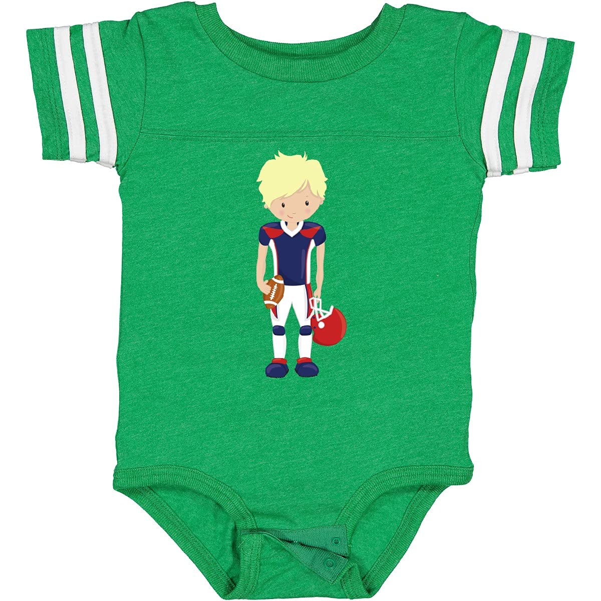 Inktastic Cute Blonde Baby Boy Rugby & American Football Bodysuit - Perfect for Game Day, Sports Parties & Newborn Photo Shoots