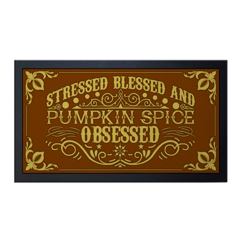 Bar Service Mat - Non-Slip Pumpkin Spice Themed 17.25