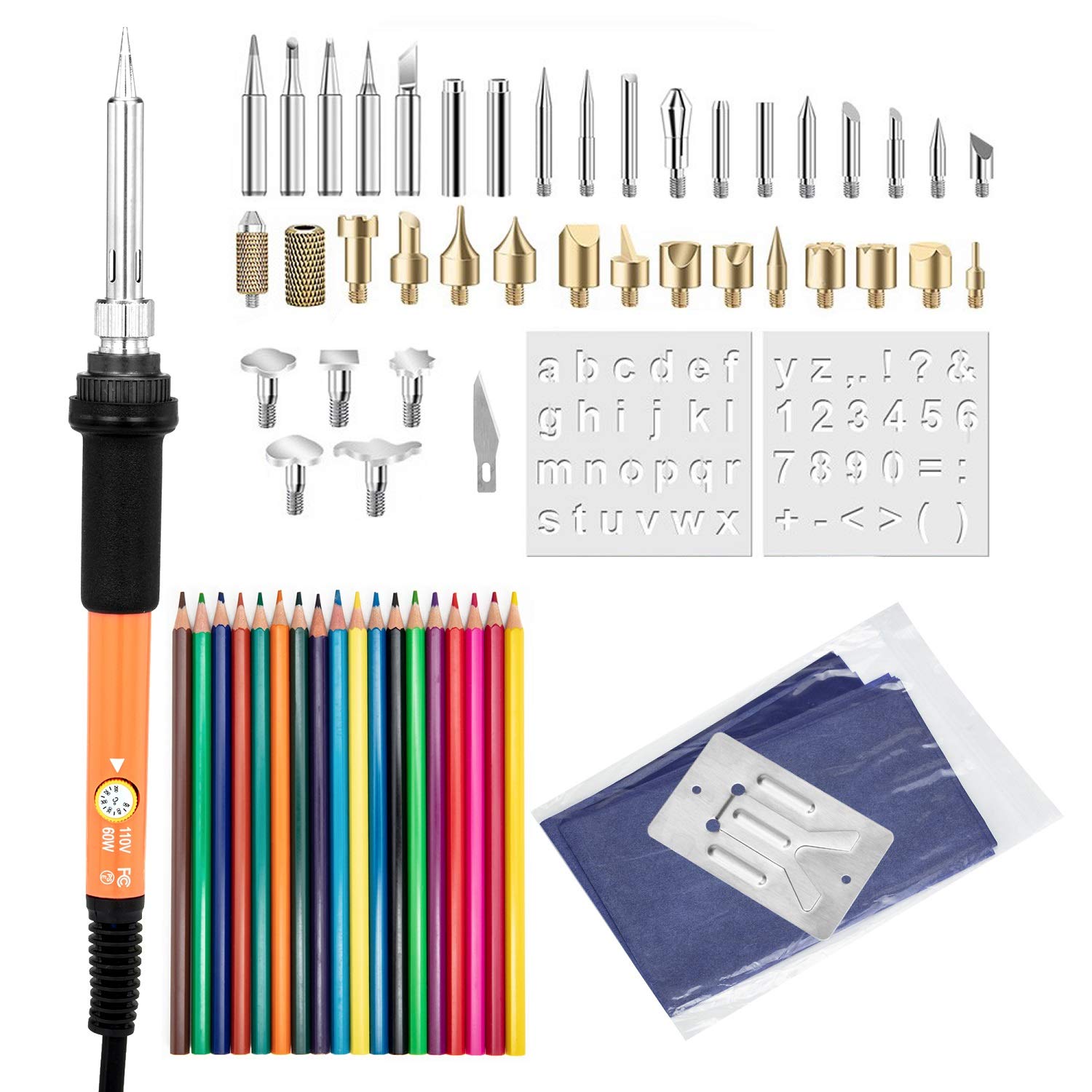SLTY 79PCS Professional Wood Burning Kit with Adjustable Temperature - Wood Burning Tool Set with Soldering Iron & Tips for DIY Wood Crafts, Pyrography, Leather Branding & Home Decor Projects