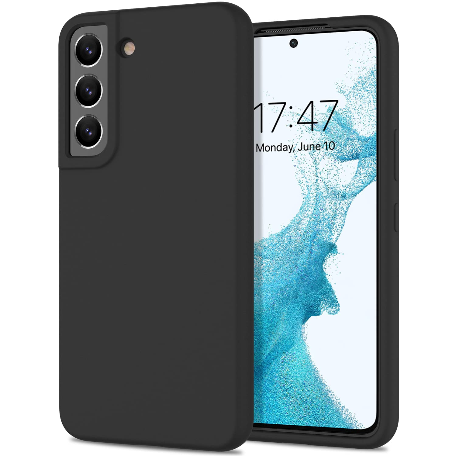 Premium Samsung Galaxy S22 Case - Ultra Slim Silicone Gel Cover with Soft Microfiber Lining | Shockproof Protective Phone Case for Galaxy S22 (Black) | Perfect for Everyday Use, Work & Travel Protection