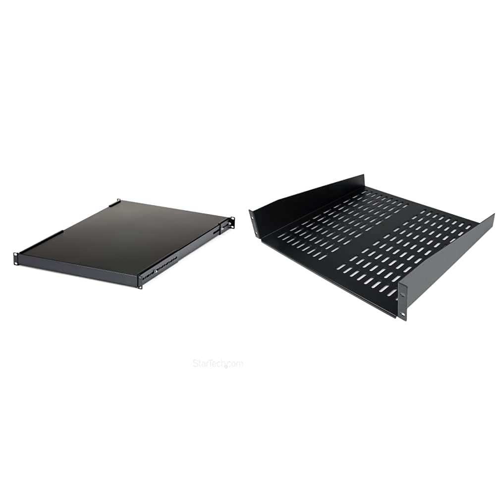 StarTech.com 1U & 2U Adjustable Server Rack Mount Shelves Bundle - Heavy Duty 4-Post Rack Shelf for Network Equipment, Data Center & Home Server Setup - Perfect for Organizing Routers, Switches & NAS Storage