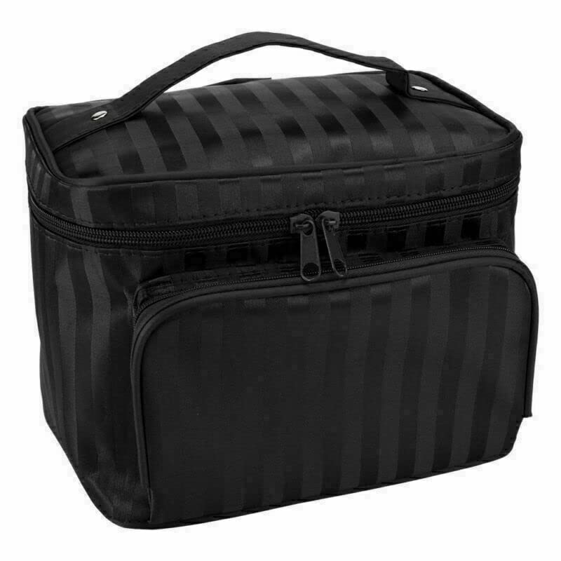 Professional Large Cosmetic Case - Black Makeup Bag with Handle for Travel & Storage | Perfect for Makeup Artists, Travel Organizer & Beauty Essentials Storage