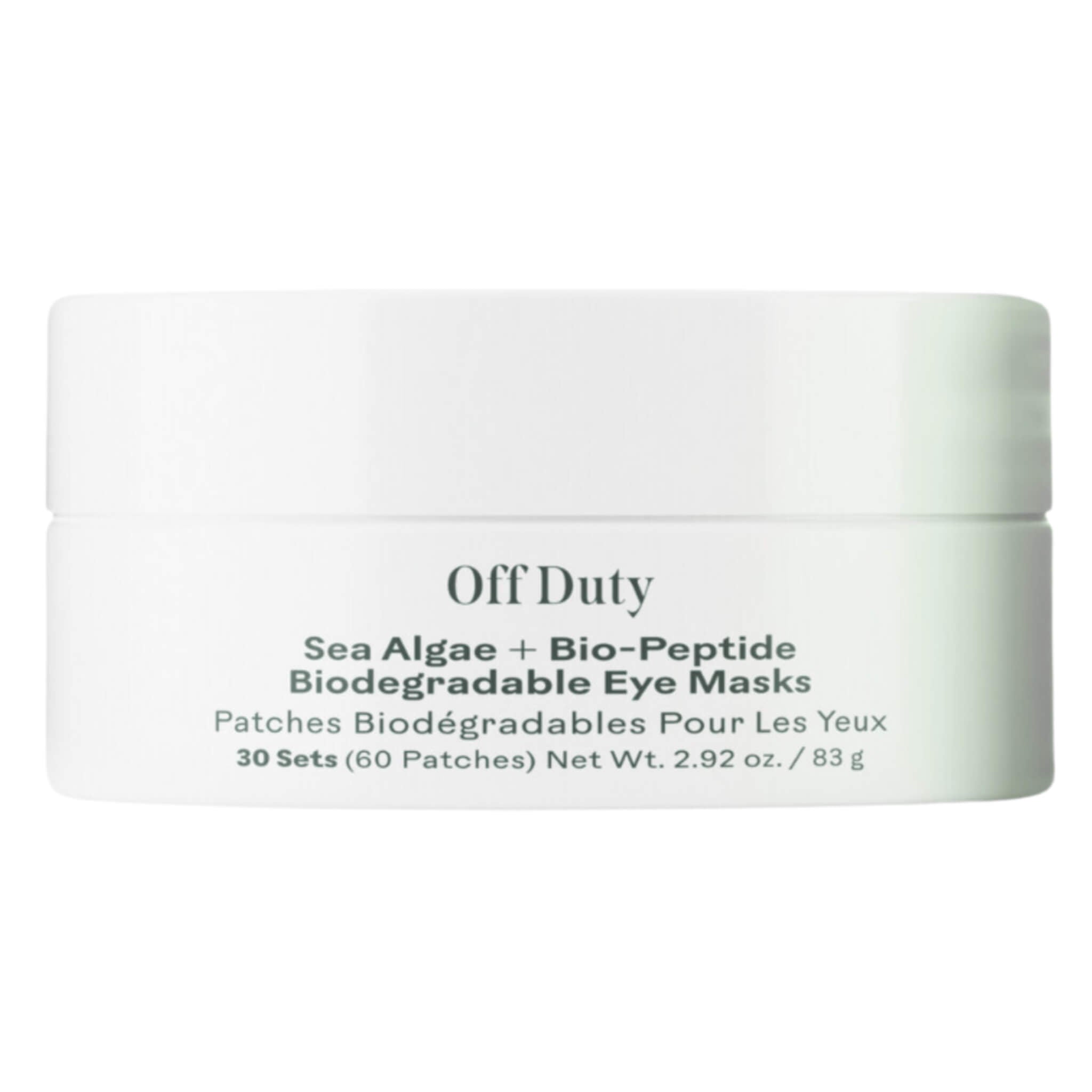 Off Duty Sea Algae & Bio Peptide Smoothing Biodegradable Eye Masks for Dark Circles & Puffiness - Perfect for Travel, Spa & Nighttime Skincare Routine