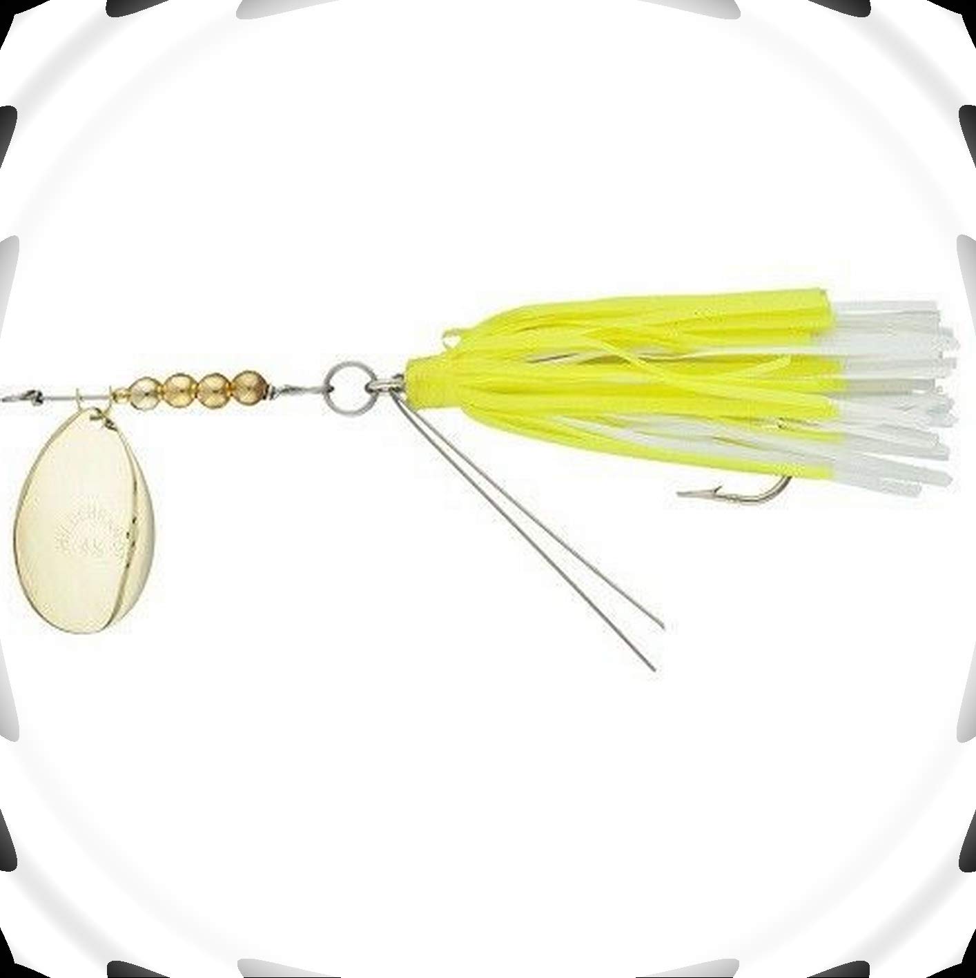 Kolotivichtol 1/2 oz Gold Fishing Lure - Chartreuse/White for Bass Fishing