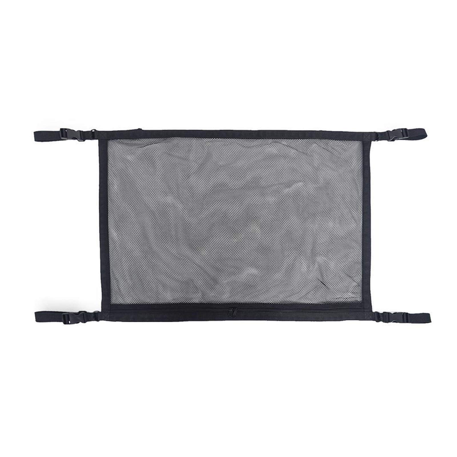 LiMePng Car Ceiling Mesh Storage Bag - Breathable Zipper Organizer for Auto Accessories, Adjustable Vehicle Overhead Organizer (Black) - Perfect for Road Trips, Camping & Daily Commute Storage