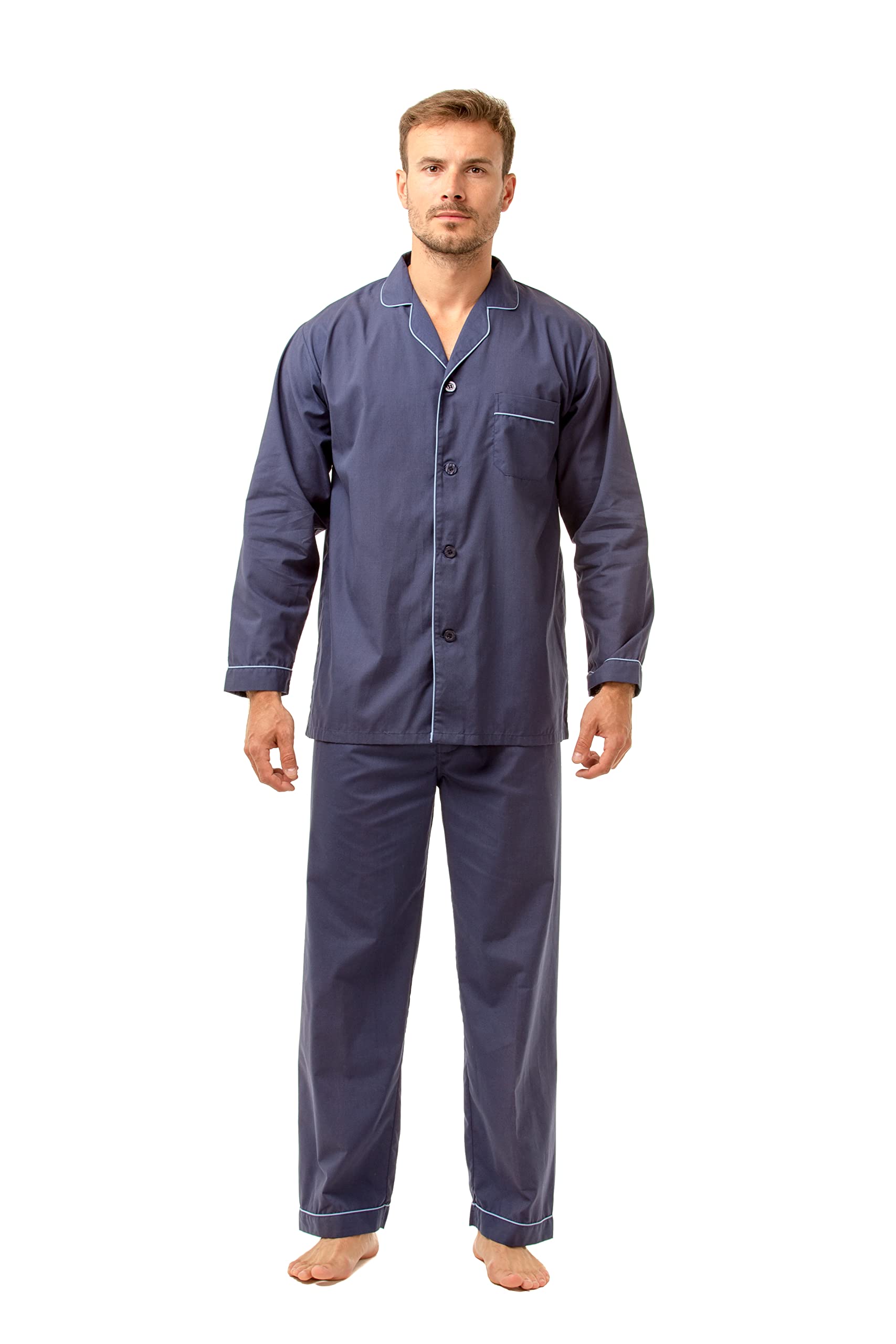 Men's Insignia Cotton Pajama Set - Classic Comfort for Sleep & Lounge