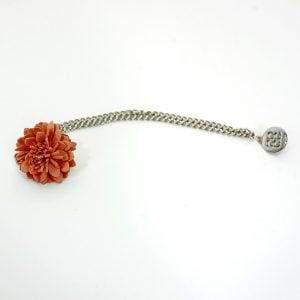 Cavani Orange Flower Chain Pin - Elegant Floral Brooch for Women - Perfect for Weddings, Parties & Special Occasions