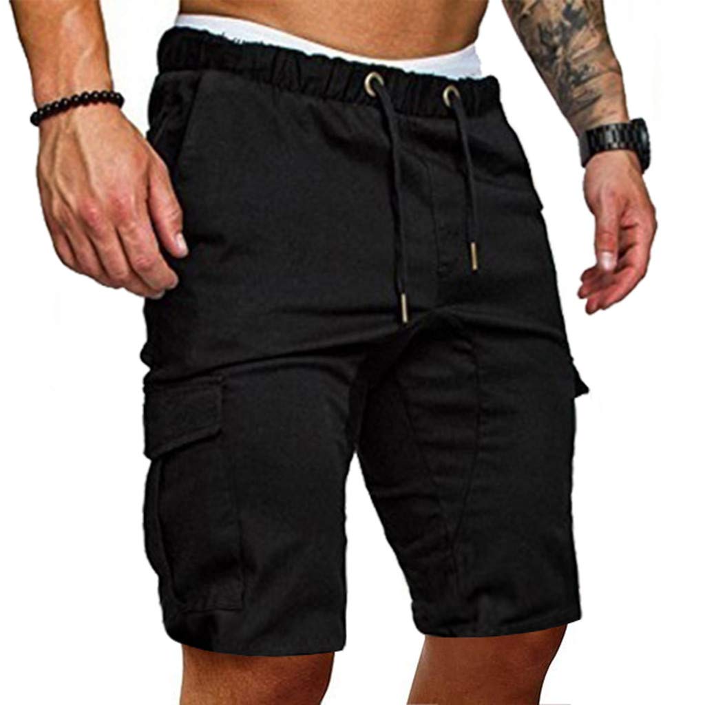 FORUU Men's Cargo Shorts 2023 - Summer Athletic Shorts with Drawstring, Casual Loose Fit Sweatpants Shorts for Gym, Hiking, Running & Outdoor Activities