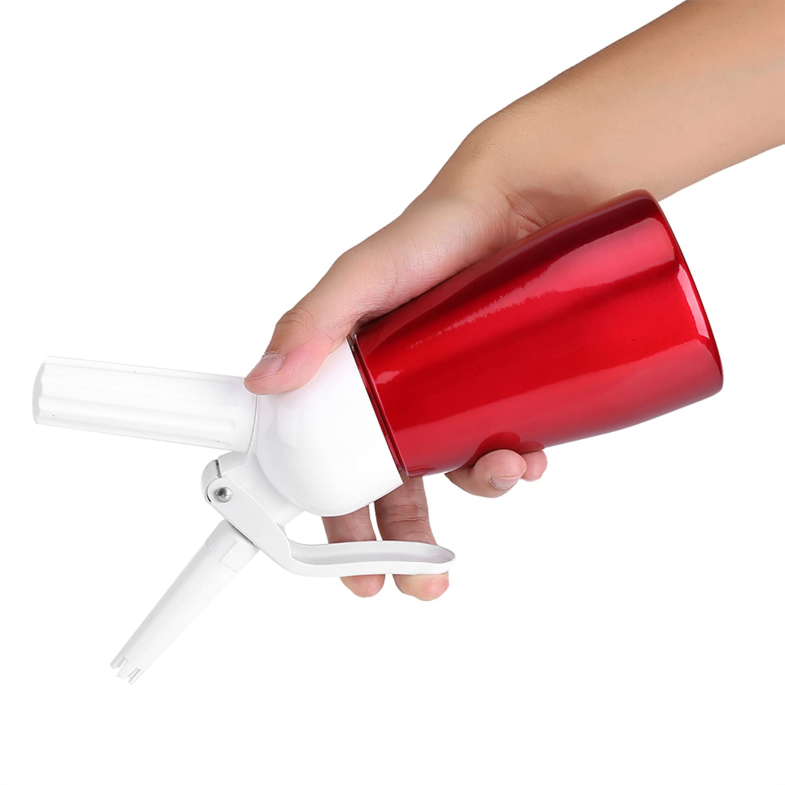 WNSC Lightweight Red Whipped Cream Maker - Non-Toxic Cream Foam Dispenser with Comfortable Handle, Easy to Clean for Home & Commercial Use | Perfect for Dessert Shops, Coffee Bars, Cake Decorating & DIY Desserts