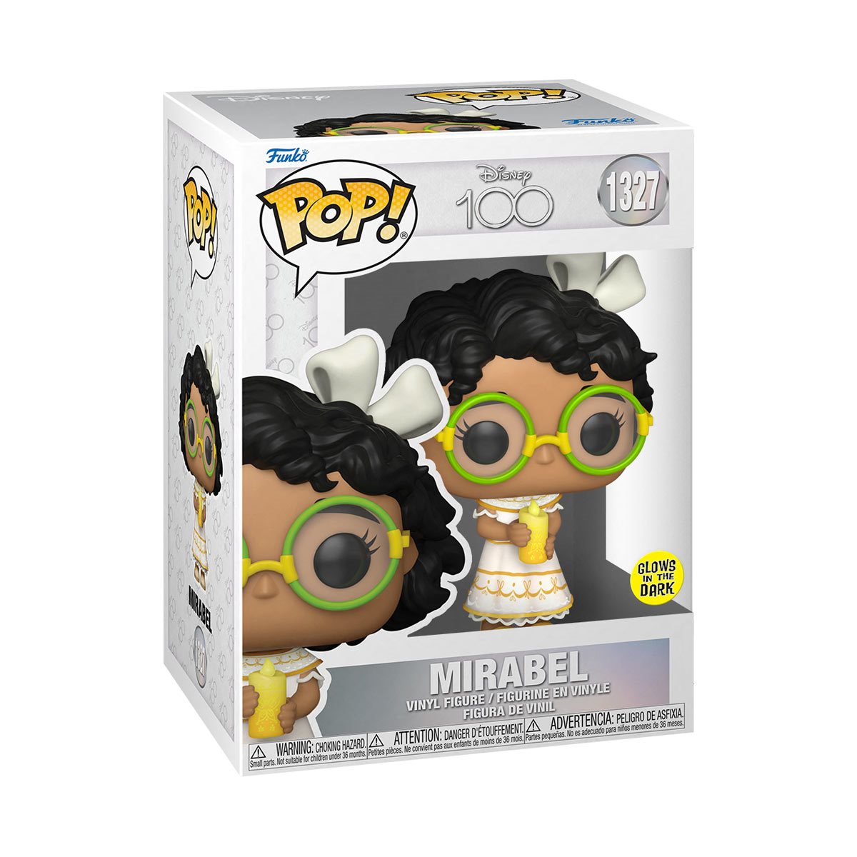 Disney 100 Encanto Mirabel Glow in The Dark Funko Pop! Vinyl Figure #1327 - Collectible Toy for Kids & Adults, Perfect for Home Decor, Gift Giving & Movie Night Accessories