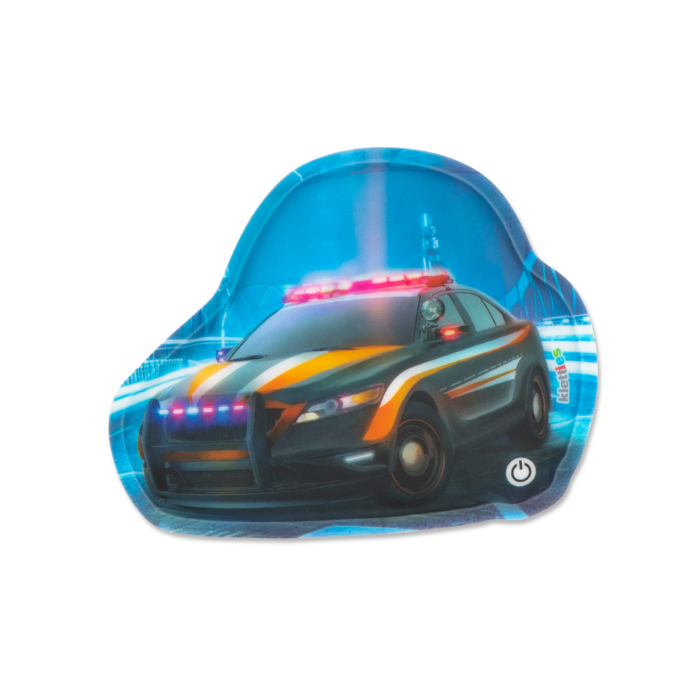 Ergobag LED Blinkie Klettie Police Car - Reflective Safety Light for Kids Backpacks, Bikes & Scooters - Fun Police Car Design for Night Visibility & School Commute Safety