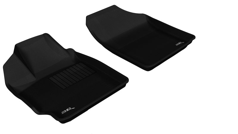 3D MAXpider Custom Fit All-Weather Floor Mats for 2007-2011 Toyota Yaris & Scion XD - 1st Row Kagu Series (Black) | Perfect for Daily Commuting & Road Trips