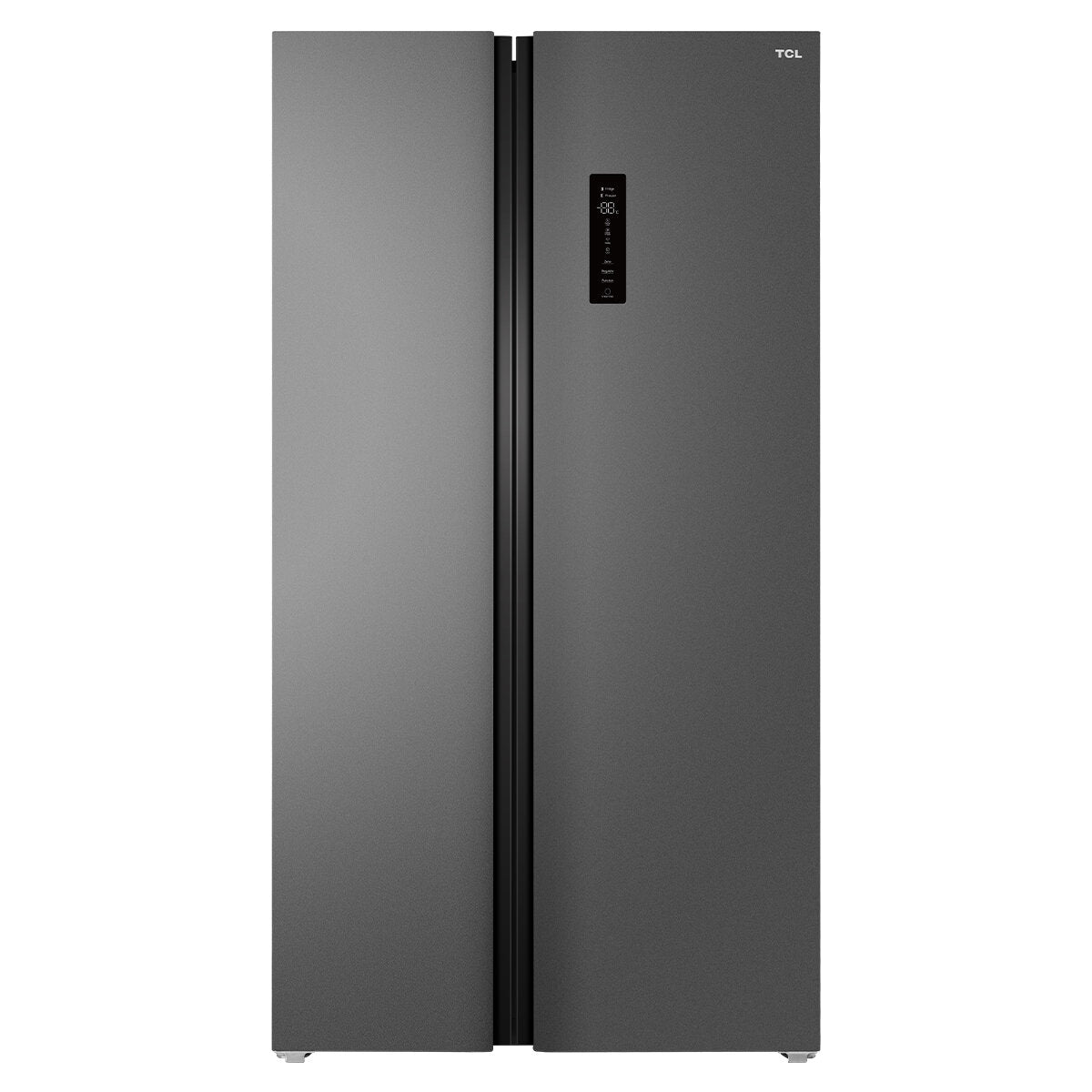 TCL 505L Side by Side Refrigerator - Energy Efficient, Frost Free, Grey (P525SBC) - Perfect for Modern Kitchens & Large Families