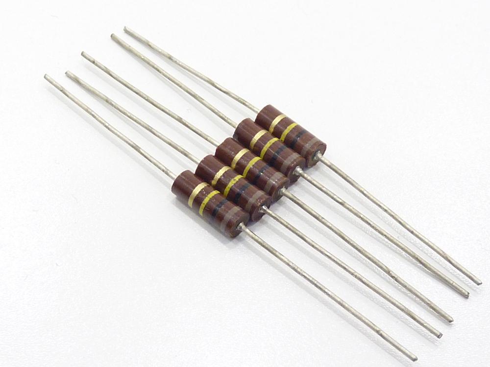 5-Pack Arcol Carbon Composition Resistors - High Precision Electronic Components for DIY Projects, Audio Equipment & Circuit Repair