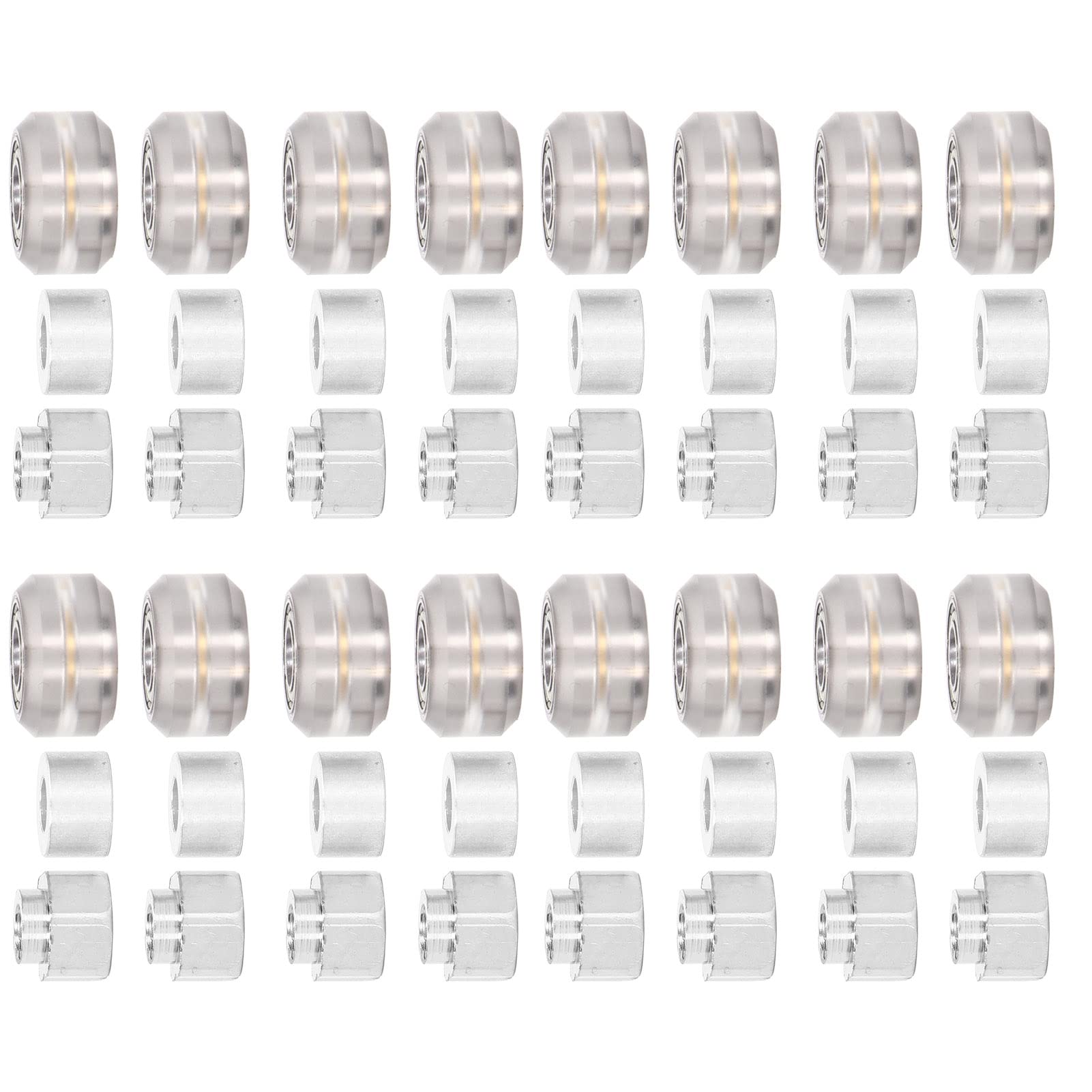 High Precision POM Pulley Wheels for 3D Printers - Low Friction, Eccentric Spacer & Round Column Design (Transparent) - Perfect for Smooth Linear Motion in DIY 3D Printing Projects