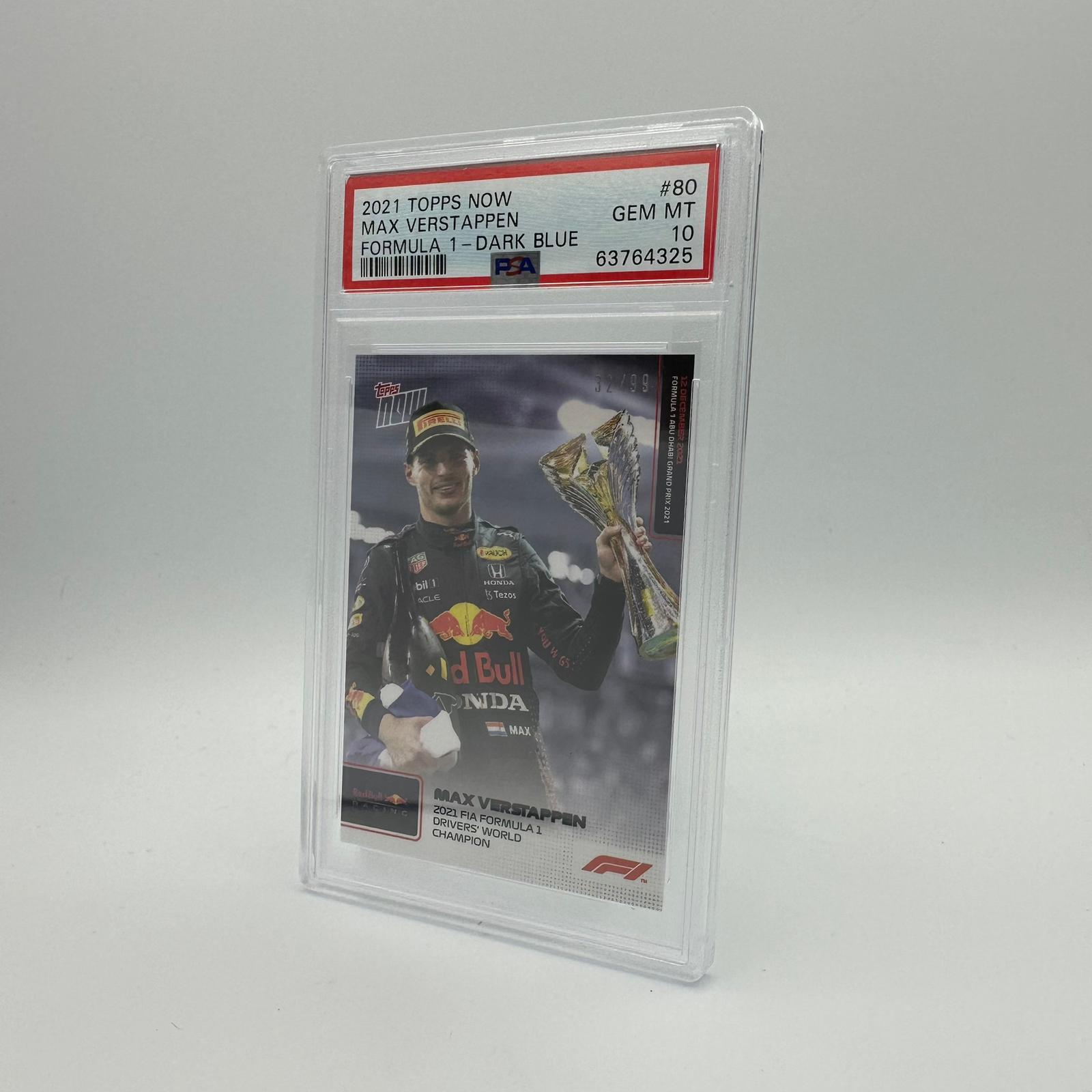 PSA 10 /99 Max Verstappen 2021 FIA Formula 1 Drivers' World Champion #80 - Rare Collectible Trading Card for F1 Fans & Sports Memorabilia Collectors - Perfect for Display, Investment & Racing Enthusiasts