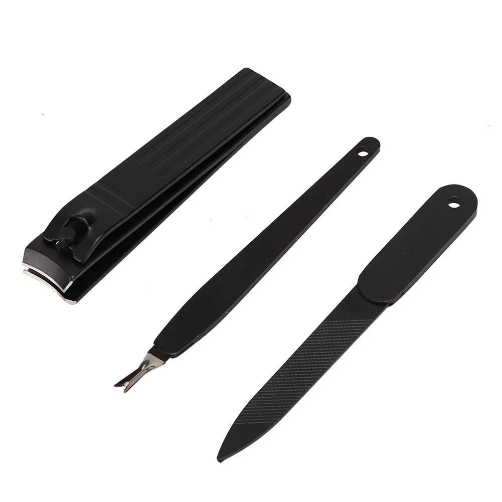 Premium Stainless Steel Manicure & Pedicure Set - 3-Piece Nail Care Kit with Clipper, File & Cuticle Pusher | Portable Travel Case | Perfect for Men & Women | Home, Travel & Salon Use