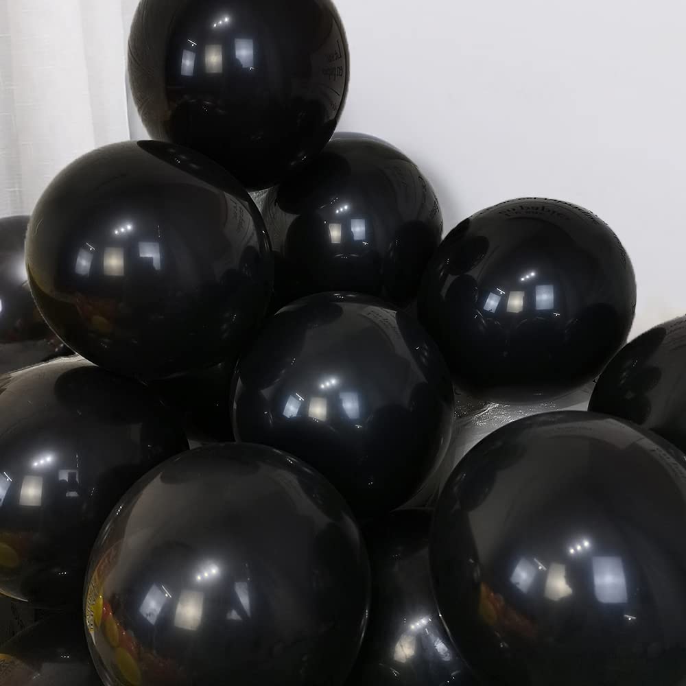 100 Pack 12 Inch Black Helium Balloons - Shiny Party Balloons for Graduation, Wedding, Birthday & Anniversary Decorations | Perfect for Indoor/Outdoor Celebrations, Photo Backdrops & Event Styling