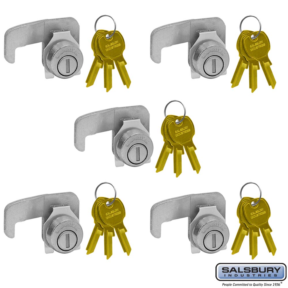 SALSBURY INDUSTRIES 3390-5 Mailbox Lock - 5 Pack with 3 Keys for F Series Cluster Box Unit | Secure USPS Approved Mailbox Replacement | Ideal for Apartment Complexes, Office Buildings & Residential Mailboxes