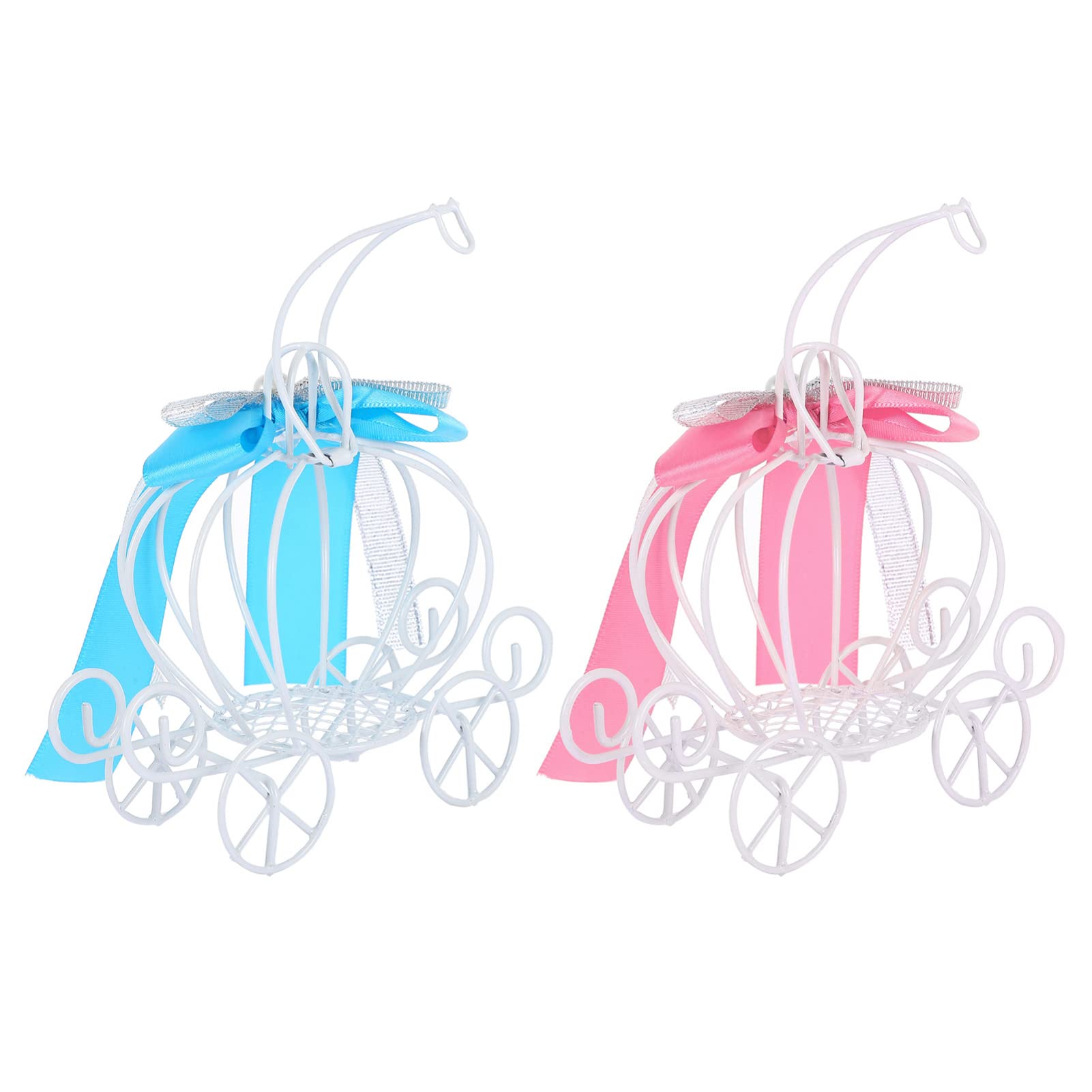 NUOBESTY 2Pcs Metal Princess Carriage Candy Box - Elegant Wedding Chocolate Gift Box for Bridal Shower, Birthday Party & Baby Shower | Perfect for Wedding Favors, Party Decorations & Sweet Treat Storage