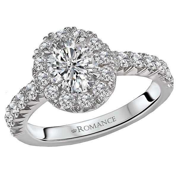 18KT 7/8 CTW Diamond French Pave Oval Halo Engagement Ring Setting for 1 CT Oval Cut Center Stone - Perfect for Proposals, Anniversaries & Special Occasions
